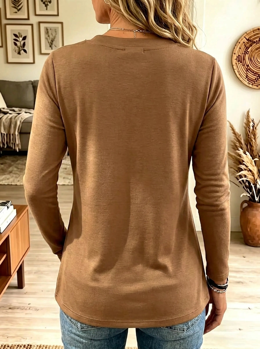 ☁️🍂Women's V-Neck Tassel Fringe Long-Sleeve Top