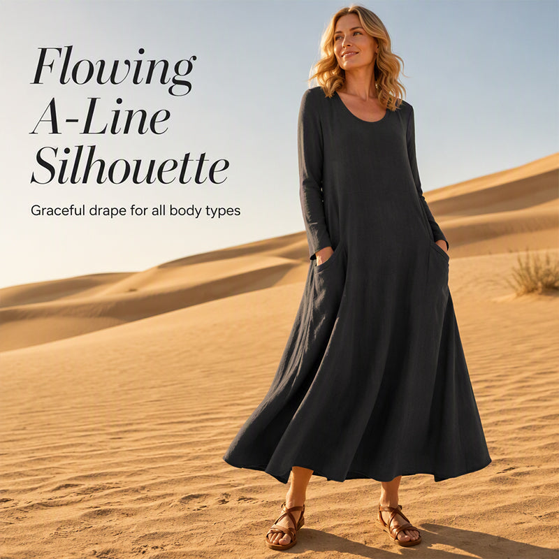 💞💞Women's Solid Color Long Sleeve Dress