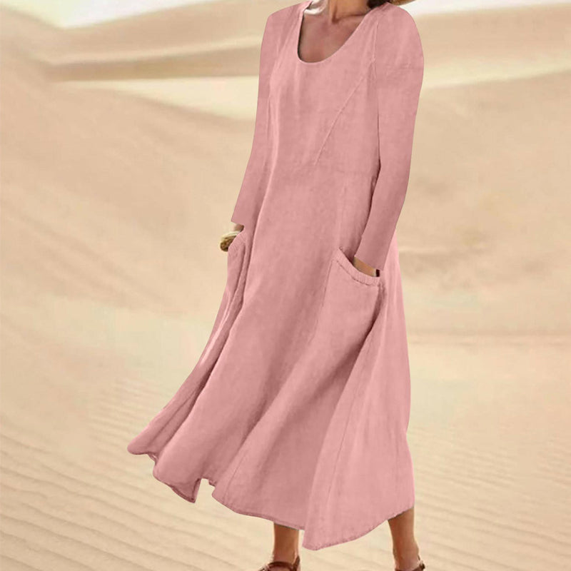 💞💞Women's Solid Color Long Sleeve Dress