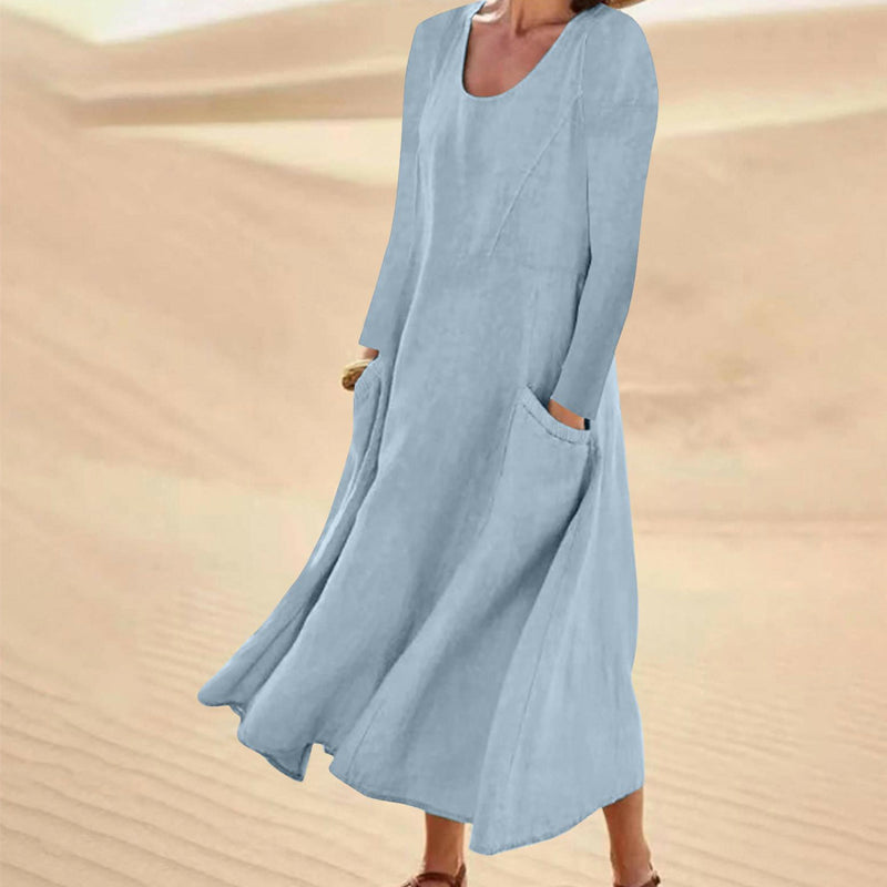 💞💞Women's Solid Color Long Sleeve Dress