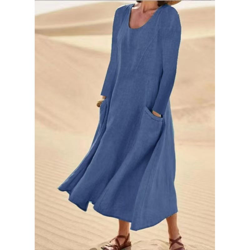 💞💞Women's Solid Color Long Sleeve Dress