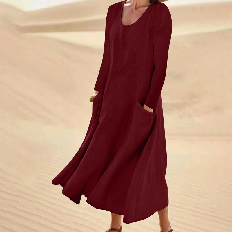 💞💞Women's Solid Color Long Sleeve Dress