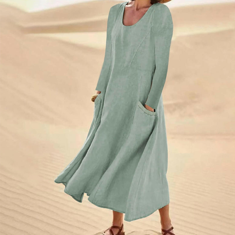 💞💞Women's Solid Color Long Sleeve Dress