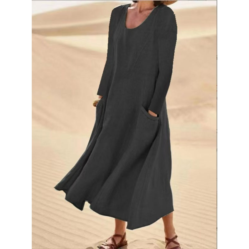 💞💞Women's Solid Color Long Sleeve Dress
