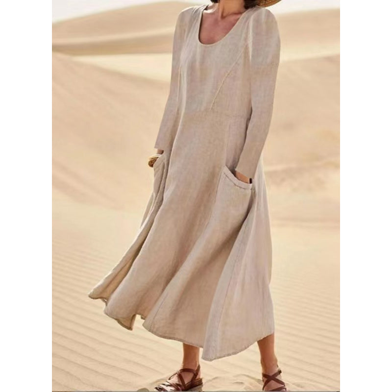 💞💞Women's Solid Color Long Sleeve Dress