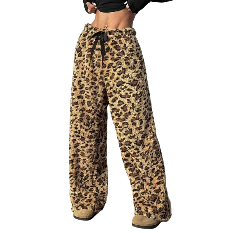 🔥🔥Women's Plush Plaid Wide-Leg Pants