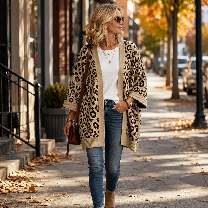 🐆Chic Leopard Print Knit Cardigan