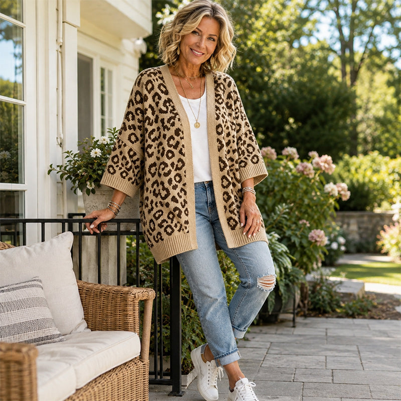 🐆Chic Leopard Print Knit Cardigan