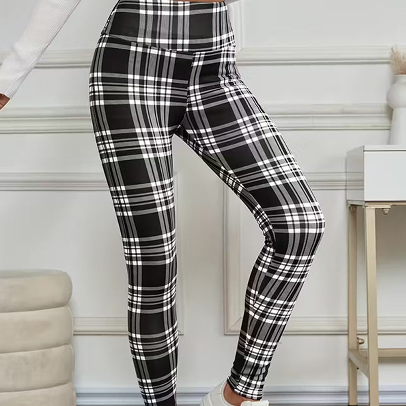 🔥🔥High-Elasticity Slim Fit Warm Plaid Leggings for Women