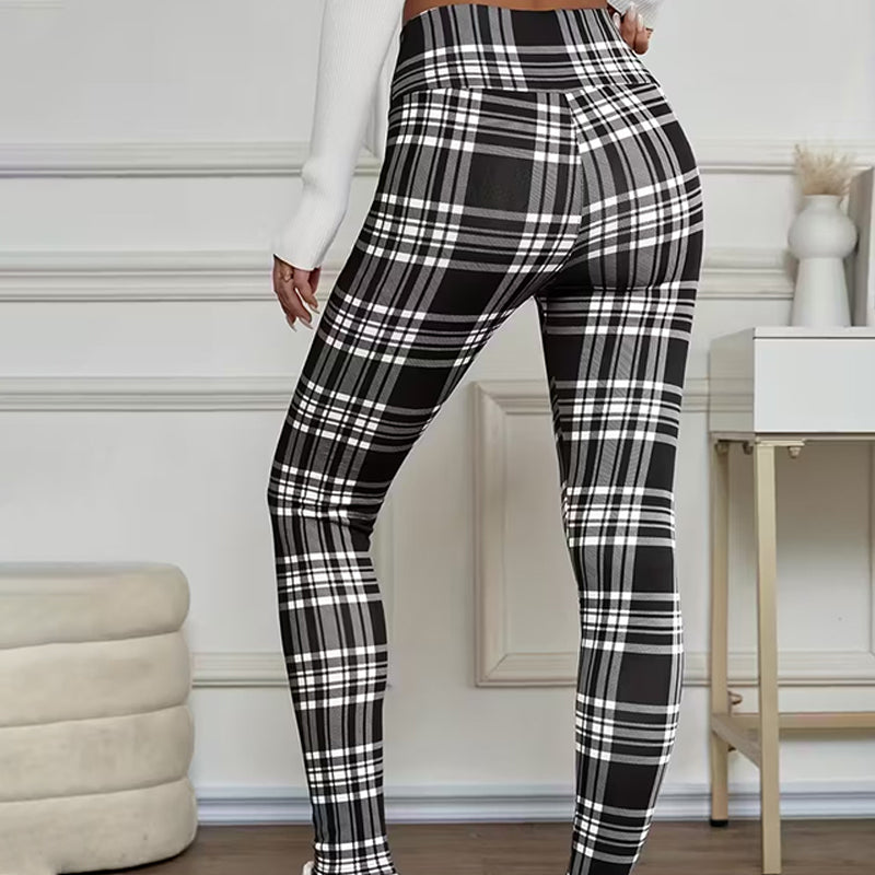 🔥🔥High-Elasticity Slim Fit Warm Plaid Leggings for Women