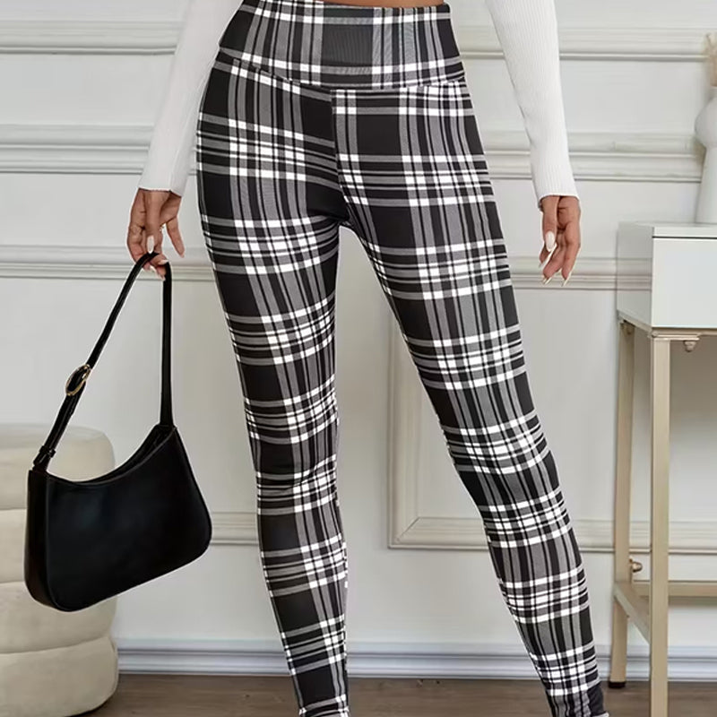 🔥🔥High-Elasticity Slim Fit Warm Plaid Leggings for Women