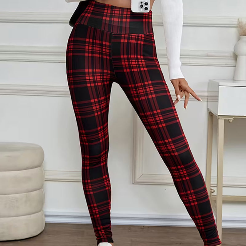 🔥🔥High-Elasticity Slim Fit Warm Plaid Leggings for Women