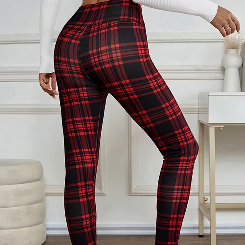 🔥🔥High-Elasticity Slim Fit Warm Plaid Leggings for Women