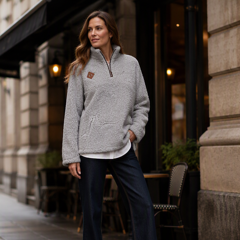 ☁️🍂Women's Cozy Loose-Fit Half-Zip Pullover