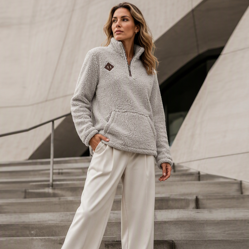 ☁️🍂Women's Cozy Loose-Fit Half-Zip Pullover