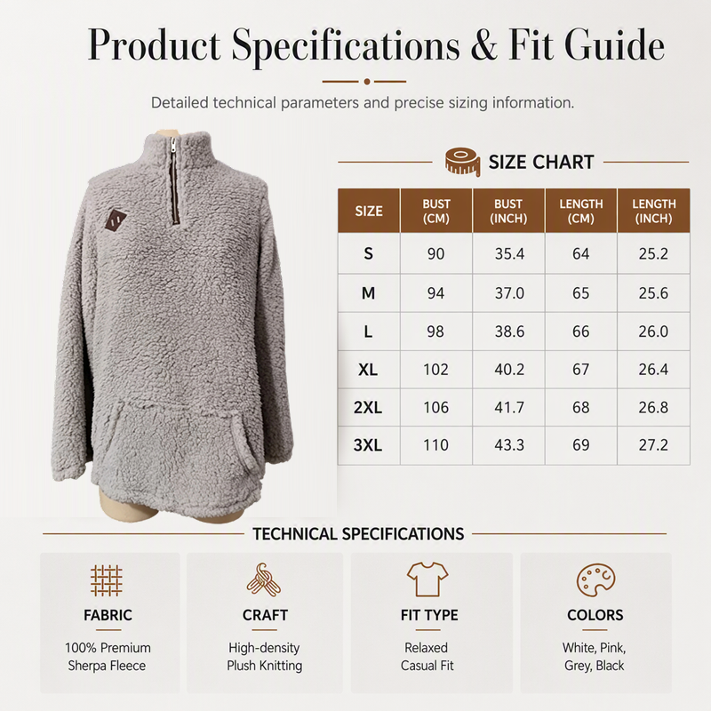 ☁️🍂Women's Cozy Loose-Fit Half-Zip Pullover