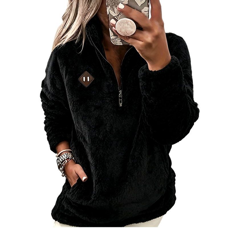 ☁️🍂Women's Cozy Loose-Fit Half-Zip Pullover