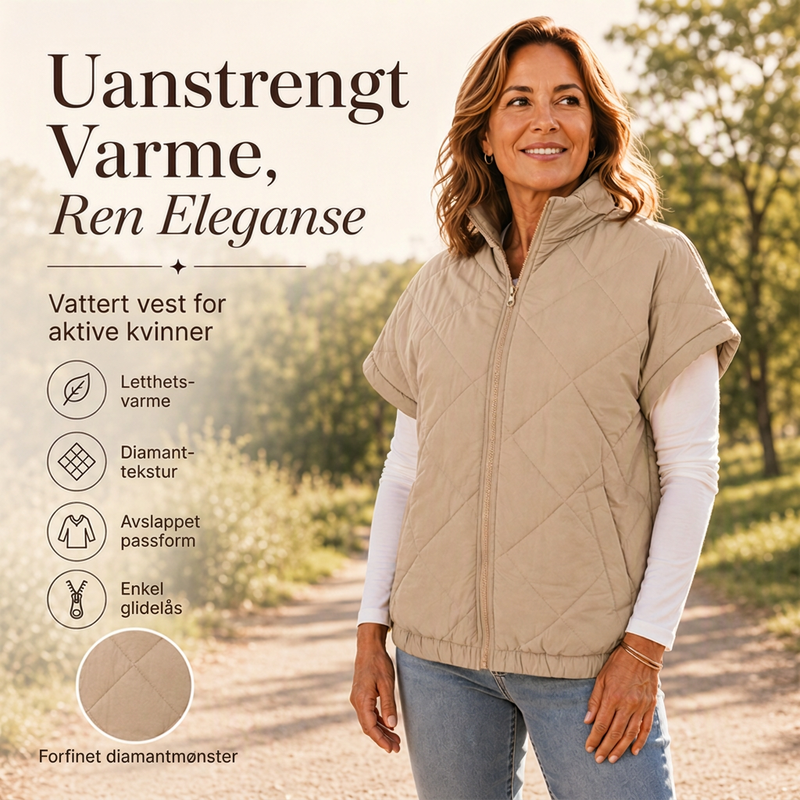 🍂👚Varm vattert vest for kvinner