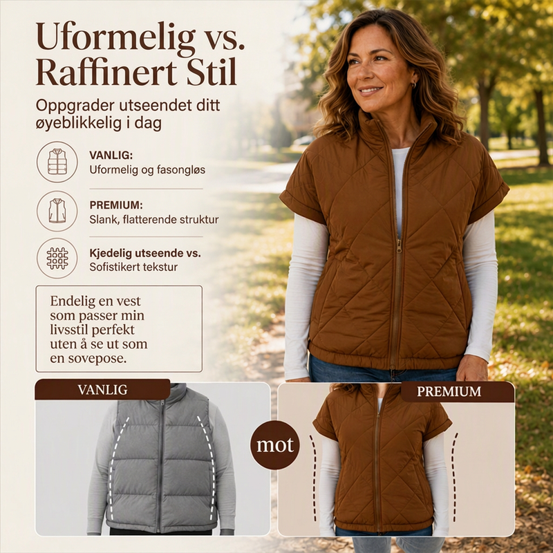 🍂👚Varm vattert vest for kvinner