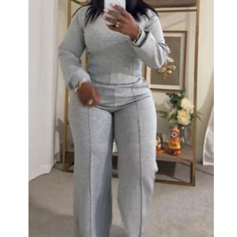 🍂 👖 Women's Casual 2-Piece Set - Soft stretch-knit comfort